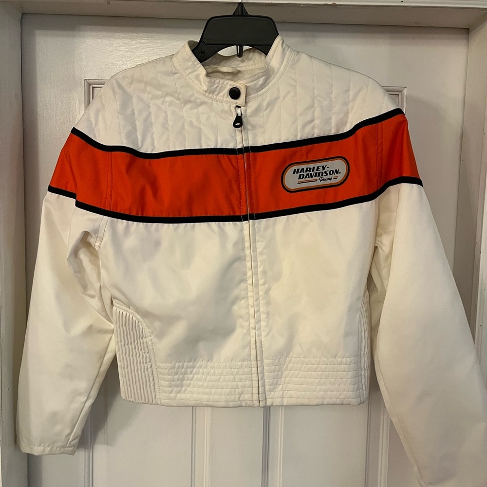 Harley-Davidson White and Orange Women's Jacket